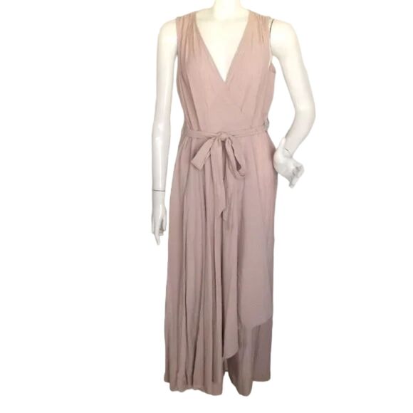 CALVIN KLEIN Jumpsuit, 8, Dusty Pink, Front Drape/Faux Wrap, Wide leg, Washable - Picture 1 of 16